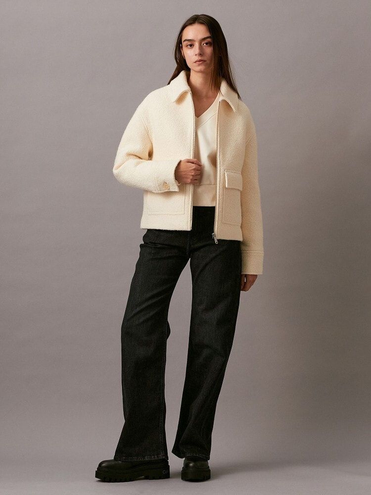 Calvin Klein - Áo khoác ấm CK nữ Premium Short Wool Jacket