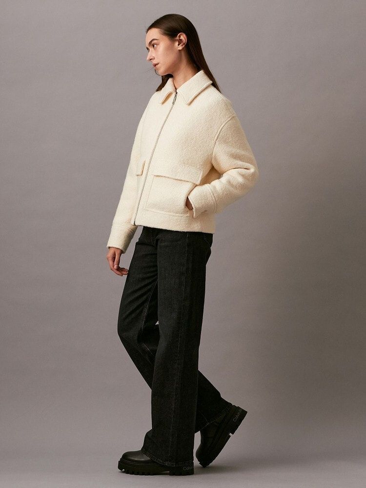 Calvin Klein - Áo khoác ấm CK nữ Premium Short Wool Jacket