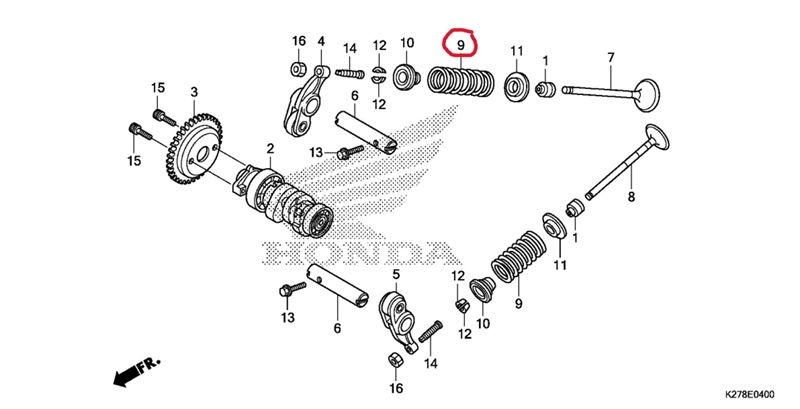  Lò xo xu páp HONDA AB125 / LEAD125 / PCX / SH 125 / SH 150 / SHMODE 