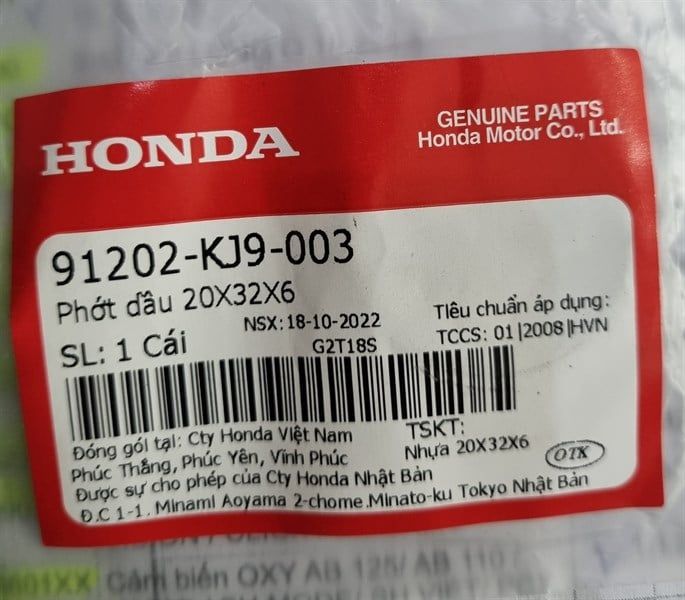  PHỐT NỒI SAU HONDA AB110 / AB125 | 20x32x6 (HONDA VIETNAM) 