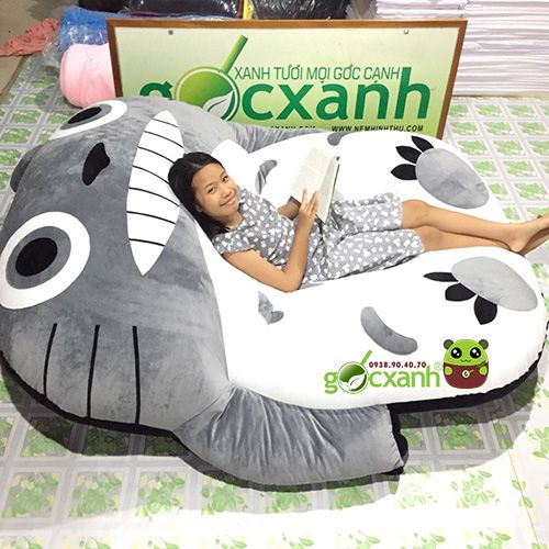 [Có Video] Đệm lười hạt xốp beanbag Totoro siêu bự