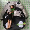 [Có Video] Nệm bông dày 20cm Totoro xám đen cá tính