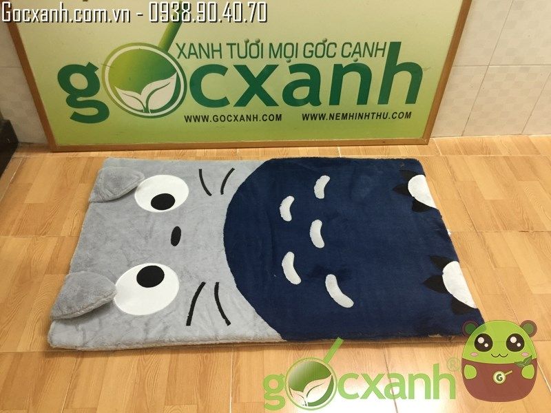 Nệm hình thú mỏng totoro cao su êm 74 x 120 cm