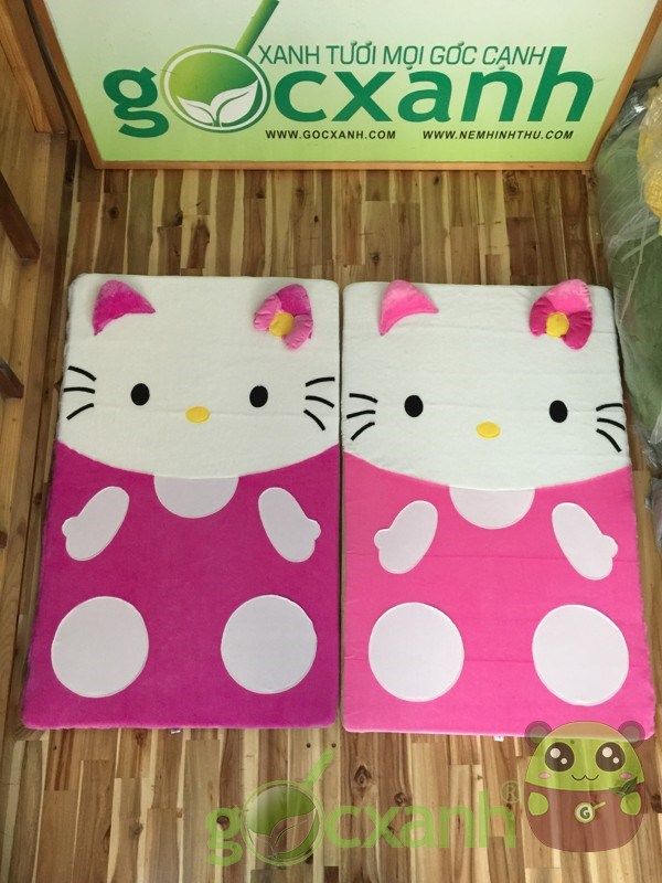 Nệm hình thú mỏng kitty cao su êm 74 x 120 cm