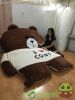 Nệm thú bông gấu Brown, mền nhung 1,8 x 2,2m