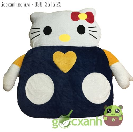 Nệm thú bông mèo Kitty, Mền nhung 1,4 x 1,9m