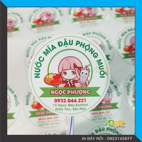  IN TEM DÁN LY TRÀ SỮA 