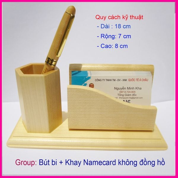  008 - KHAY ĐỂ NAMECARD + ỐNG BÚT + BÚT 