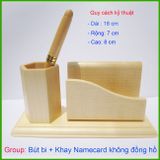  008 - KHAY ĐỂ NAMECARD + ỐNG BÚT + BÚT 