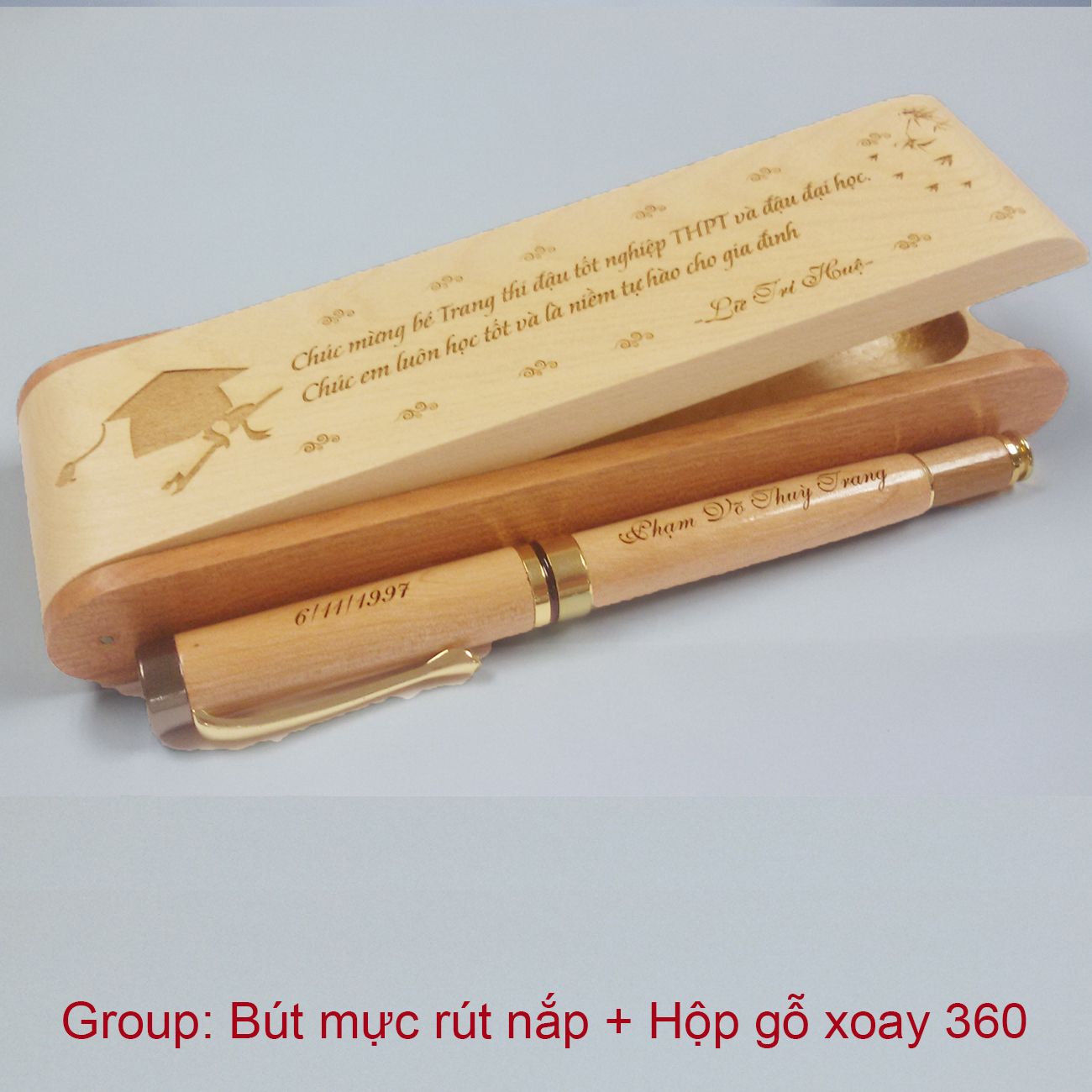  006 - Hộp xoay 1 bút + Bút 