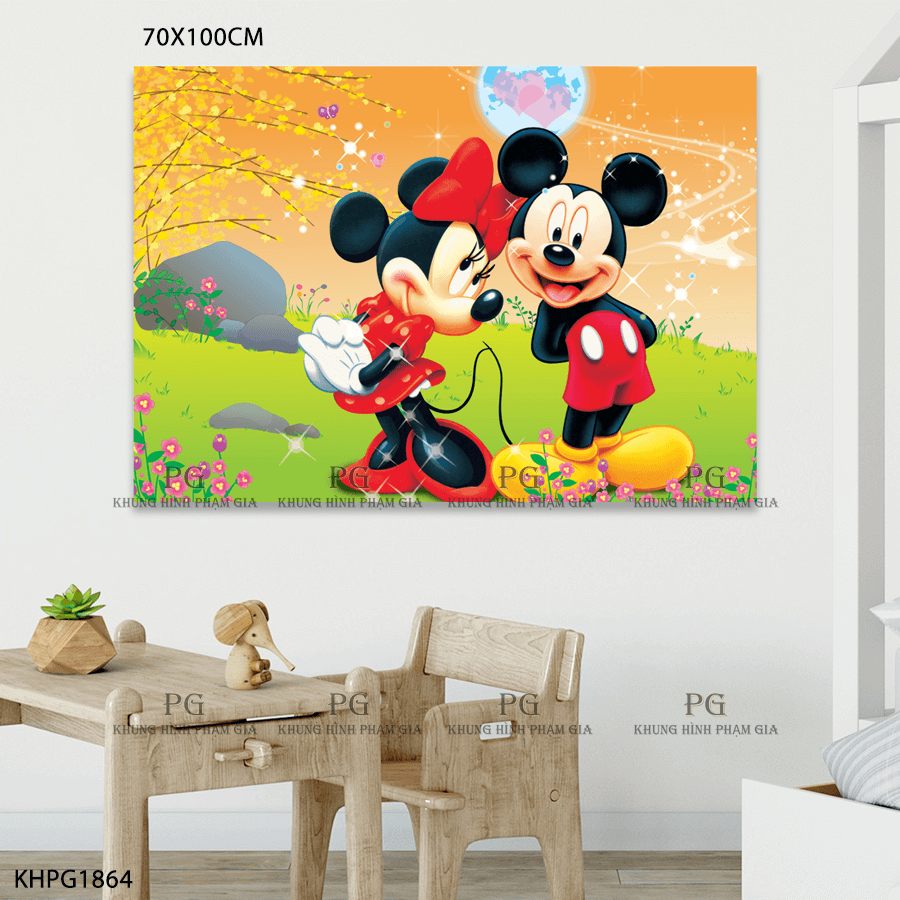 Tranh Canvas treo phòng khách Chuột Mickey - Khung hình Phạm Gia ...