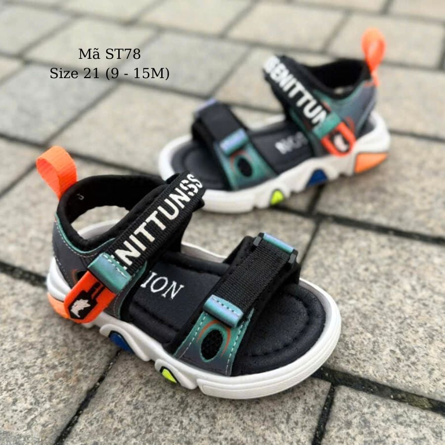 Dép Sandal Bé Trai 1 Tuổi - Êm Nhẹ, Chống Trượt, An Toàn Cho Bé Tập Đi Quai Hậu Dáng Thể Thao Năng Động Cá Tính ST78