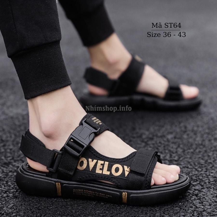 Sandal nam đi học mềm êm chống trơn có quai hậu size to phù hợp cho trẻ em học sinh 10 đến 18 tuổi chân ngoại cỡ ST64