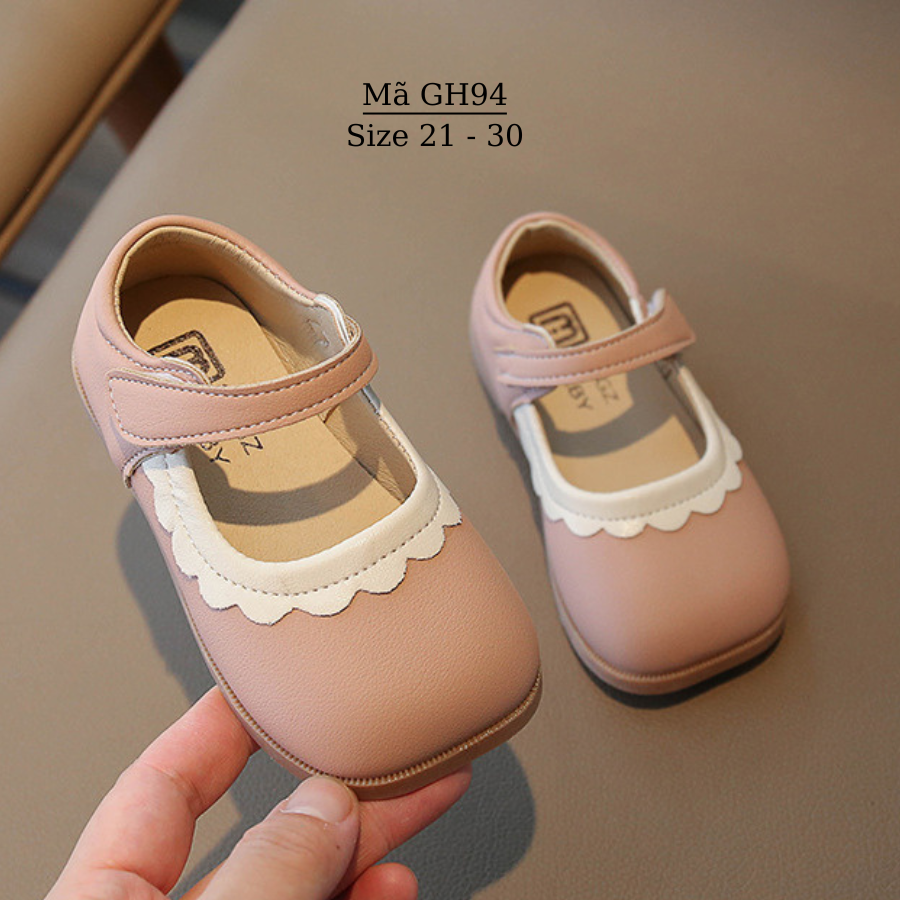 Giày búp bê bé gái Lolita hồng ren trắng tiểu thư phong cách Vintage Hàn Quốc cho trẻ em 1 - 5 tuổi đi học đi chơi GH94