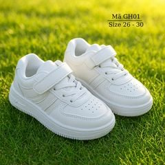 Giày Thể Thao Trắng Cho Bé Gái 3 - 12 Tuổi Êm Nhẹ Phong Cách Hàn Quốc Đi Học Biểu Diễn Văn Nghệ Thời Trang GH01