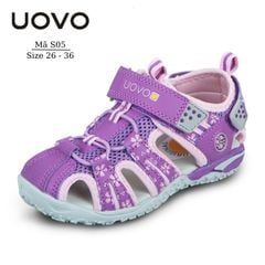 Giày Sandal Chỉnh Hình Y Khoa Hỗ Trợ Bàn Chân Bẹt UOVO cho bé gái 3 - 12 tuổi có thể sử dụng để lót thêm đế định hình S05 TÍM đi học đi biển mùa hè