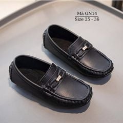 Giày lười bé trai, giày Moca màu đen trẻ em học sinh nam mặc vest đi tiệc phong cách sang trọng lịch sự  GN14