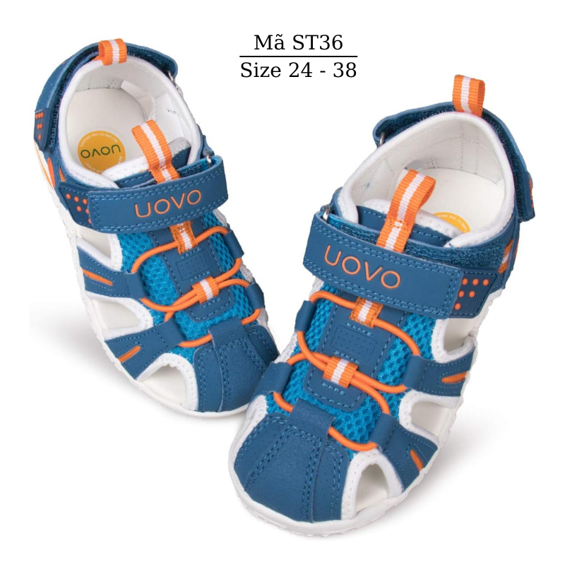 Giày sandal UOVO bít mũi thiết kế y khoa hỗ trợ lót đế chỉnh hình bàn chân bẹt cho trẻ em học sinh bé trai tiểu trung học 3 - 12 tuổi ST36
