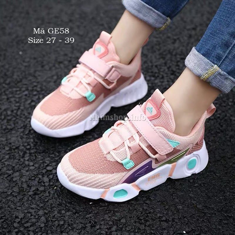 Giày bé gái 3 - 15 tuổi dáng sneaker năng động và cá tính GE58