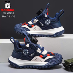Giày Thể Thao Bé Trai 4-12 Tuổi BOBDOG GN18 Khóa Xoáy Thông Minh, Kháng Khuẩn, Chống Bẹt Chân Phù Hợp Đi Học Chay Bộ