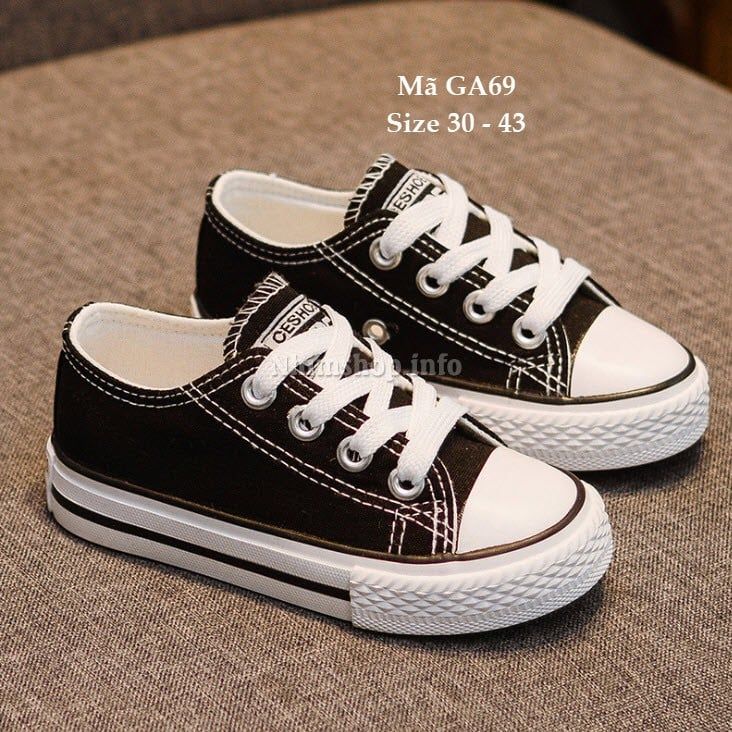 Giày thể thao buộc dây dáng converse cho bé 5 - 15 tuổi GA69