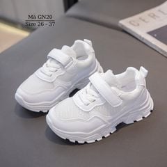 Giày Thể Thao Trắng Cho Bé Trai Bé Gái 3 - 12 Tuổi Êm Nhẹ Phong Cách Hàn Quốc Đi Học Biểu Diễn Văn Nghệ Thời Trang GN20