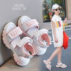 Sandal bé gái độn đế thời trang dáng thể thao năng động cá tính cho học sinh nữ 6 - 15 tuổi đi học đi chơi S02