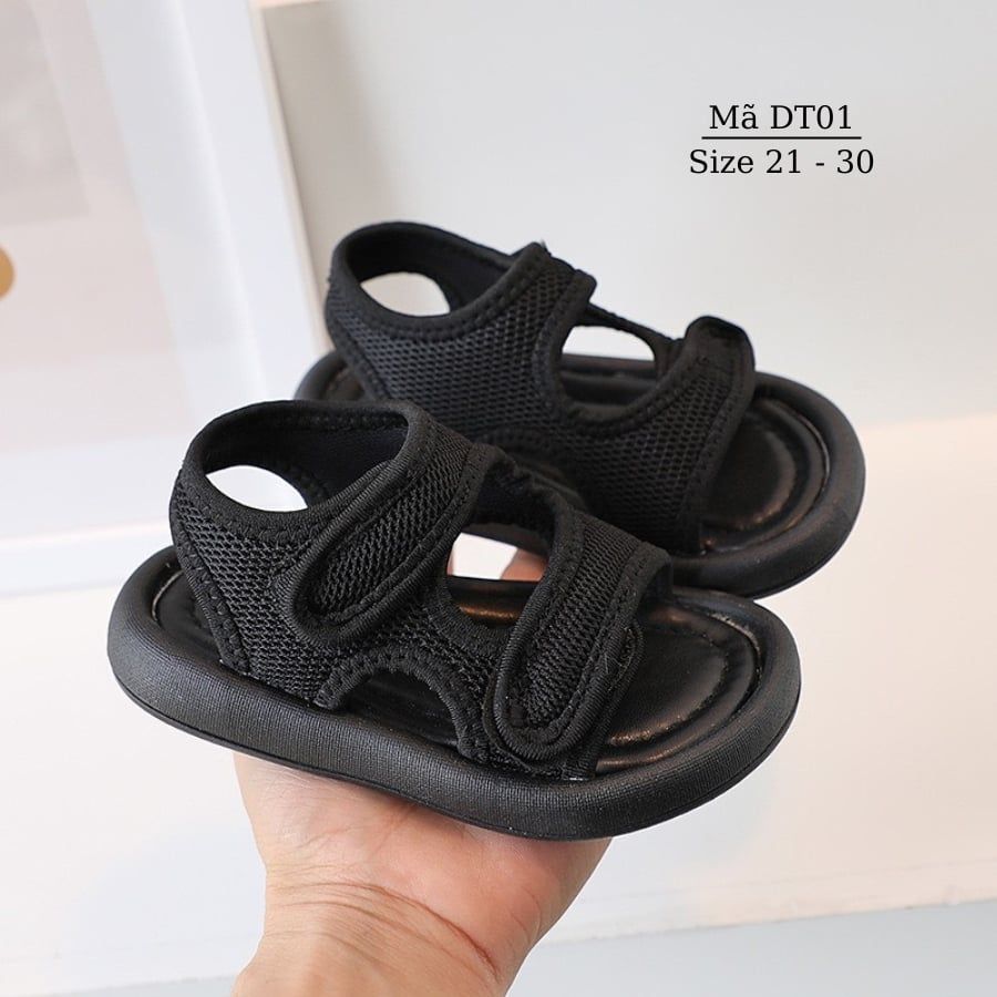 Sandal bé trai quai dán 2 chiều thời trang êm nhẹ mặt lưới thoáng khí thể thao hiện đại 1 - 6 tuổi DT01