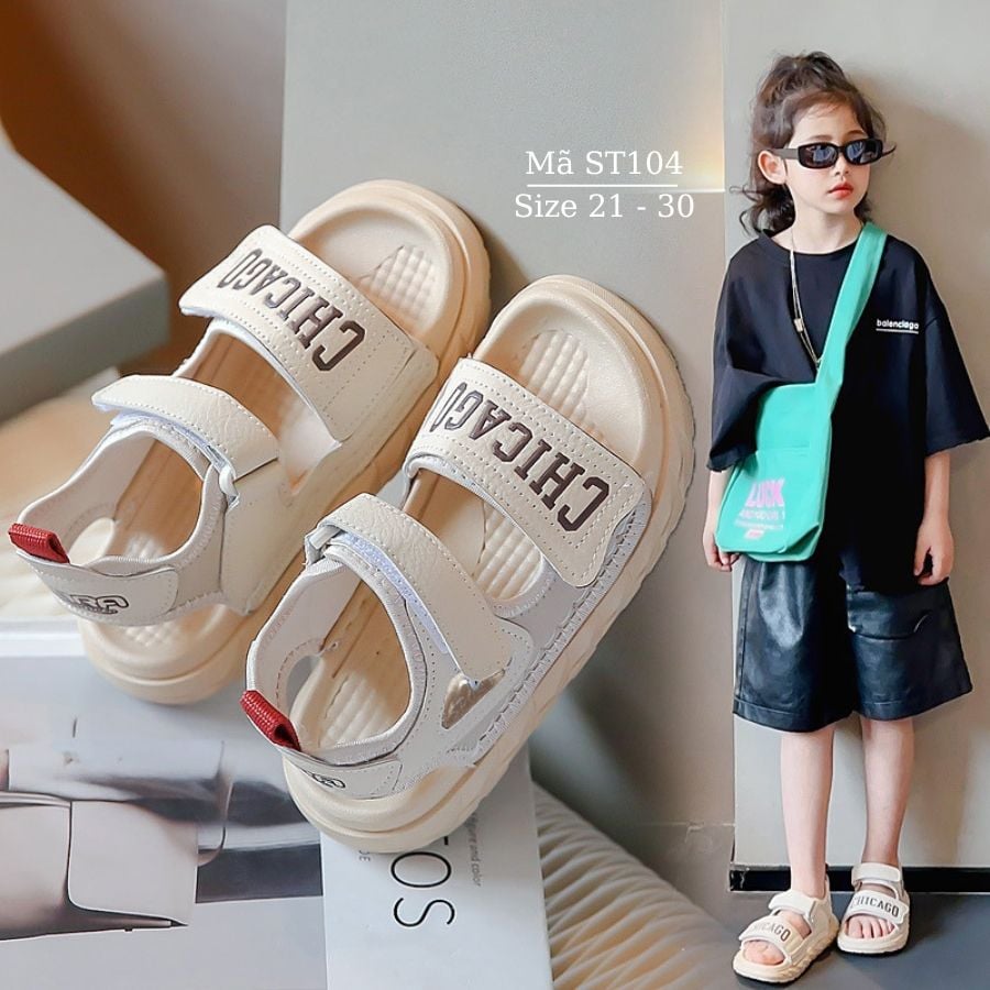 Dép Sandal Cho Bé Trai 1 - 5 Tuổi Quai Ngang Chicago Sành Điệu Mang Mùa Hè Đi Học Đi Chơi Phong Cách Hàn Quốc ST104
