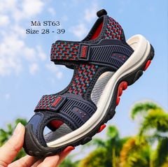 Sandal bé trai 4 - 12 tuổi bít mũi thể thao năng động và cá tính - Dép rọ quai hậu thời trang cao cấp đi học đi chơi ST63