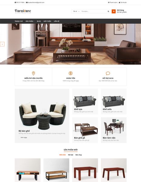 Thiết kế website Nội thất - dl furniture | Themes Store Haravan