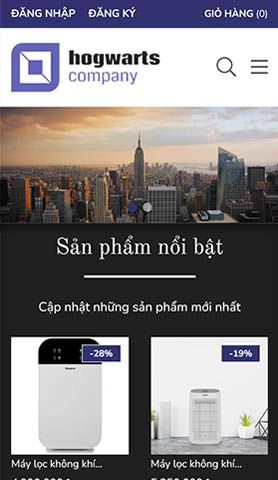 Mẫu website Hogwarts company