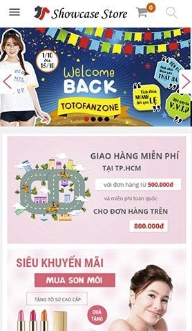 Mẫu website showcase store