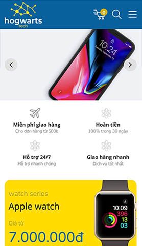 Mẫu website Hogwarts Tech