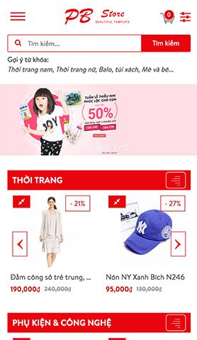 Mẫu website pb store