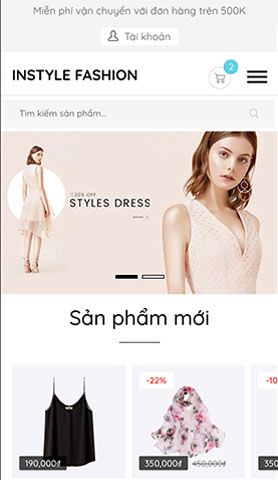 Mẫu website instyle fashion
