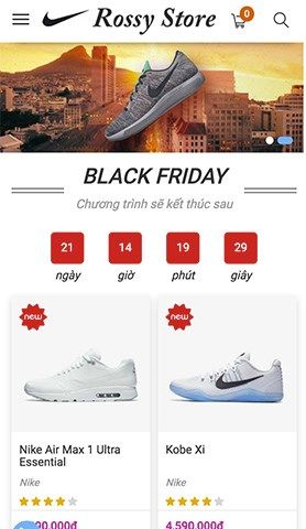 Mẫu website rossy store