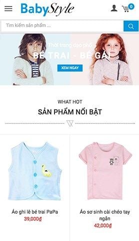 Mẫu website baby style