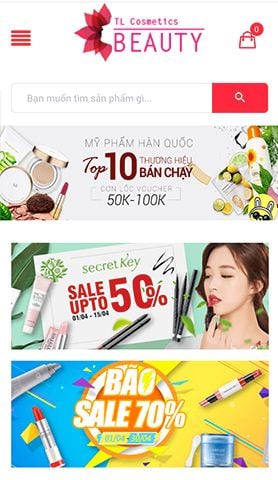 Mẫu website dl cosmetic