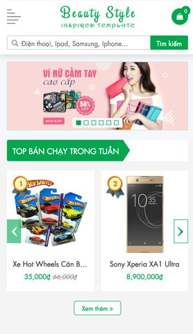 Mẫu website beauty style