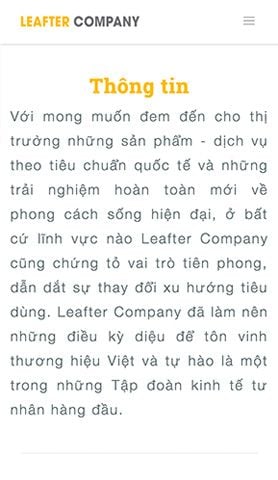 Mẫu website leafter company
