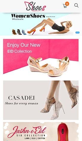 Mẫu website nobi charming shoes