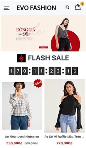 Mẫu website Evo Fashion