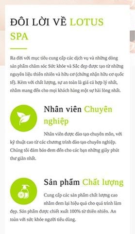 Mẫu website lotus spa