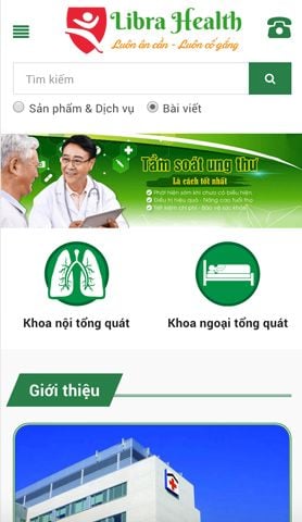 Mẫu website libra health