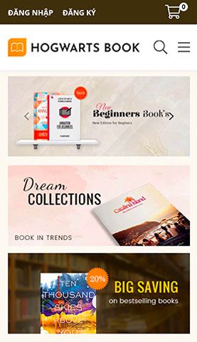 Mẫu website Hogwarts Book