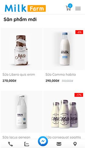 Mẫu website milk farm