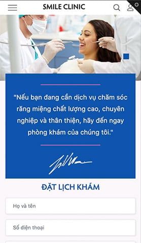 Mẫu website Smile Clinic