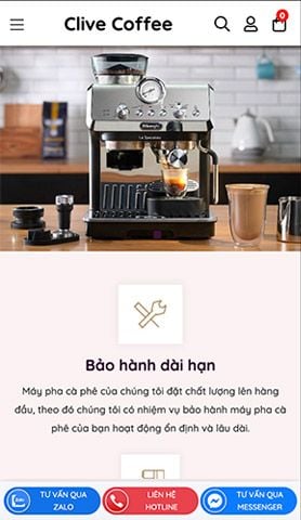 Mẫu website Clive Coffee