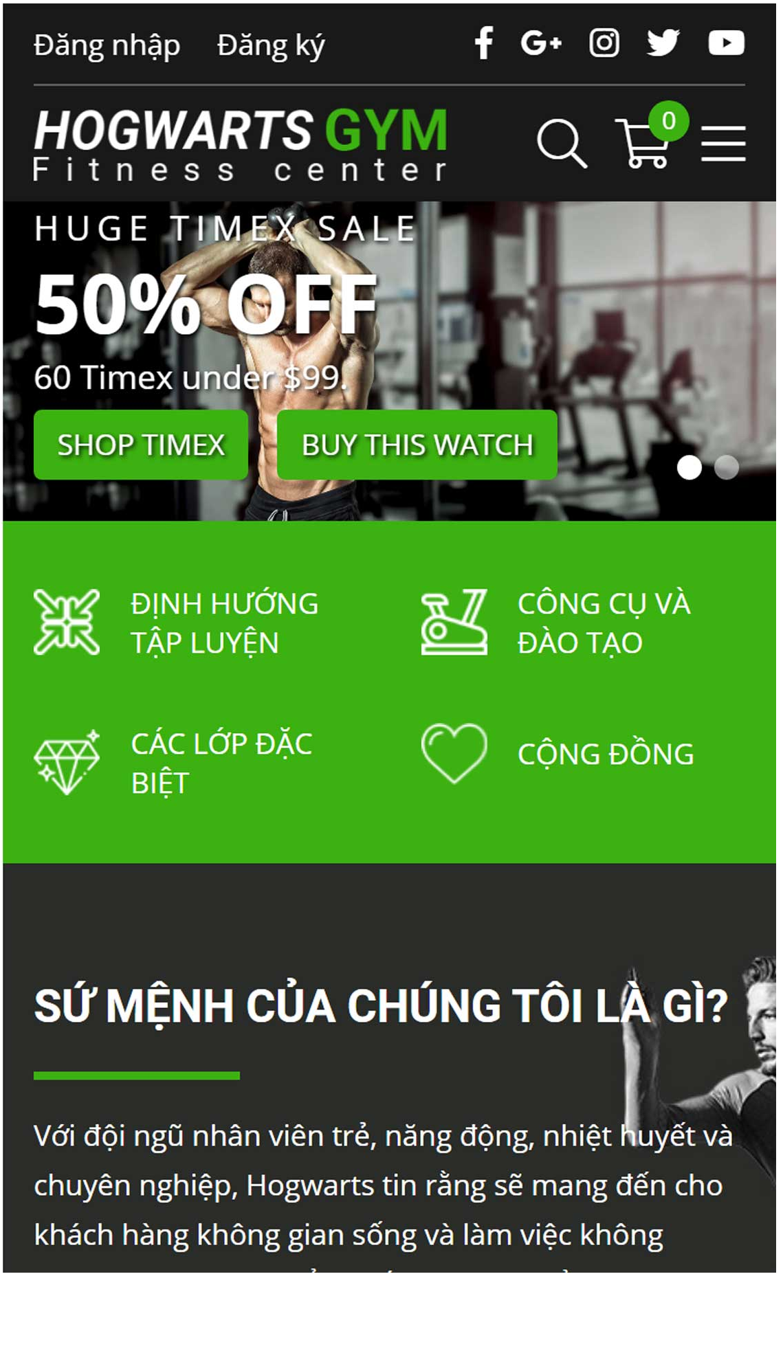 Mẫu website HG Gym